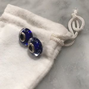 Pandora blue spacer charms